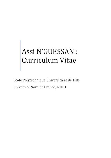 PDF Assi N GUESSAN Curriculum Vitae DOKUMEN TIPS