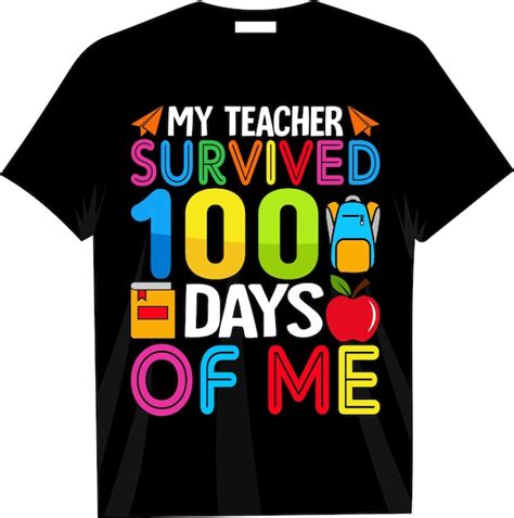 100 Jours De Conception De T Shirt Prek Scolaire Vecteur Premium