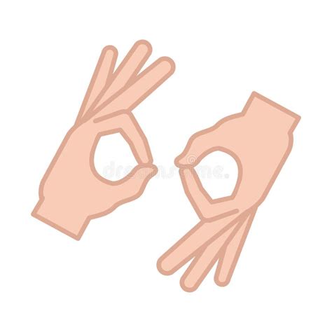 Sign Language Hand Gesture Indicating Thumbs Up Like Line Icon Stock