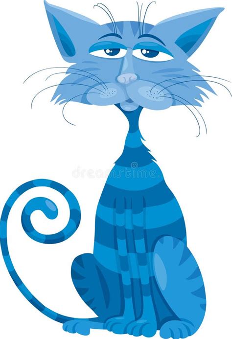 Blue Cat Character Cartoon Illustration Stock Vector - Illustration of ...