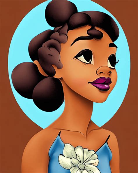 Precioso Cabello Afro Pop De Dibujos Animados De Disney De Piel Oscura