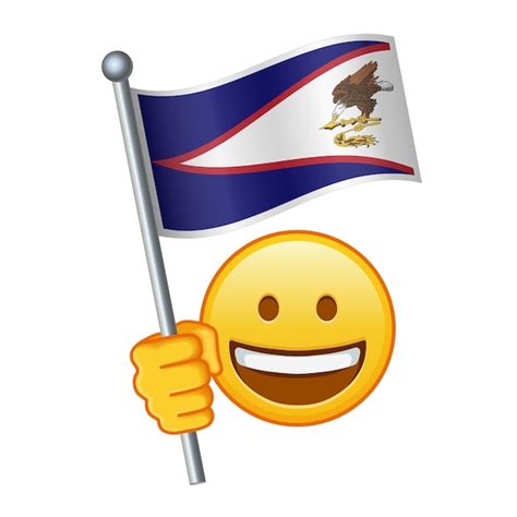 Premium Vector | Emoji with American Samoa flag Large size of yellow ...