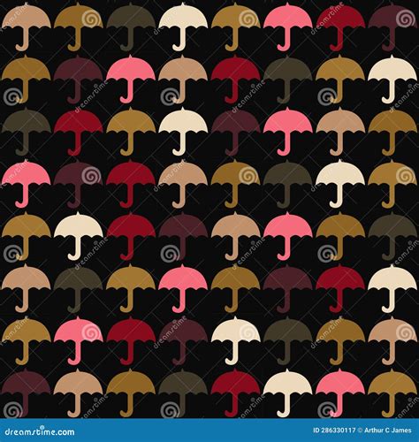 Abstract And Contemporary Digital Art Seamless Umbrella Pattern Stock