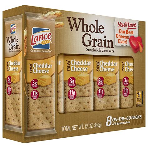 Lance Whole Grain Cheddar Cheese Crackers 3 Boxes Of 8 Individual