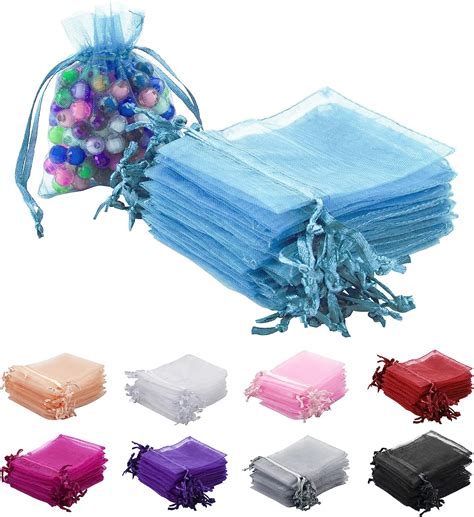 Lot De 100 Sachets En Organza Multicolores 7x9 Cm Pochette Cadeau En