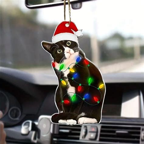 Cheap Acrylic Christmas Tree Decoration Cute Black Cat Christmas Tree Pendant Creative New Year