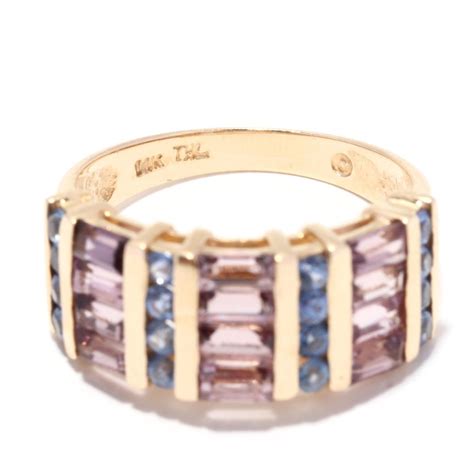 280 Ctw Vintage Purple And Blue Sapphire Wide Band Ring 14k Yellow Gold For Sale At 1stdibs