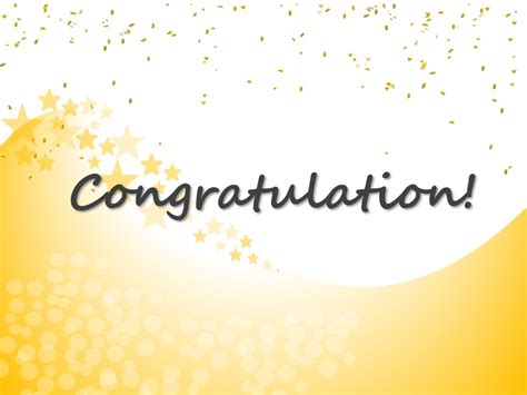 Congratulations With Stars And Confetti On Yellow Background