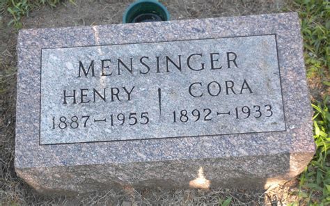 Cora Mckenrick Mensinger M Morial Find A Grave