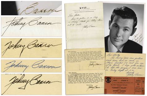 Lot Detail Johnny Carson Lot Of Signed Memorabilia From 1953