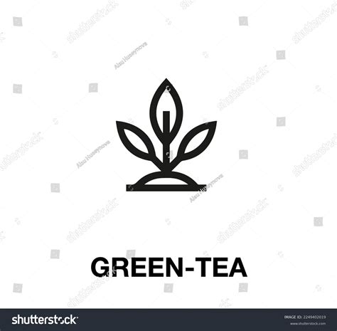 Green Tea Icon Vector Linear Style Sign For Royalty Free Stock