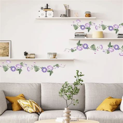 AUTOCOLLANTS AMOVIBLES MORNING Glory Pour Murs De Chambre Et De Salon