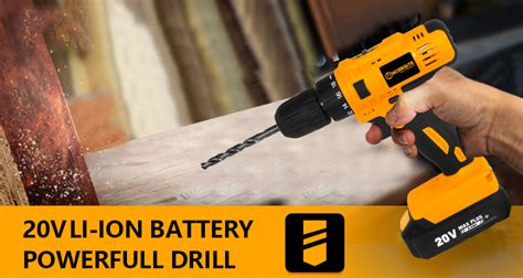 Worksite Cordless Drill 20v Battery Power Portable Handheld Drills