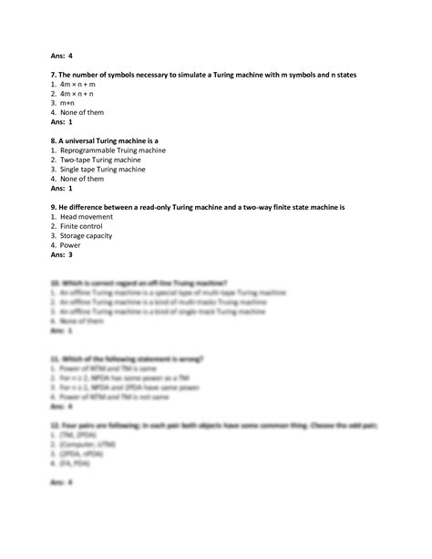 SOLUTION Toc Unit V Mcq Quizz Pushdown Automata Pda Studypool