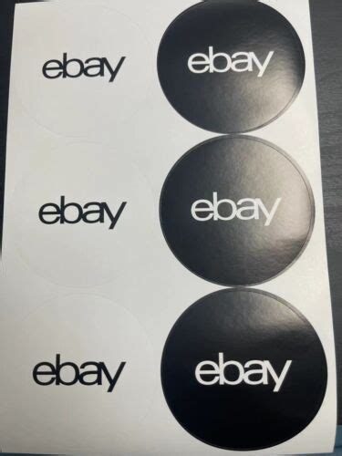 eBay Logo Sticker 3" Round Black and White Logo (6 per sheet) | eBay