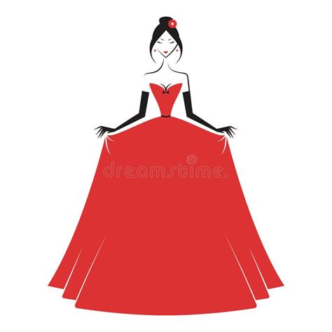 Woman In The Ball Gown Red Stock Vector Illustration Of Cartoon 67323706