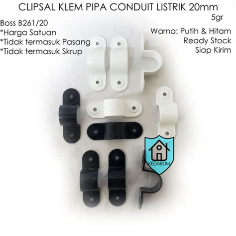 Jual Clipsal Boss Klem Pipa Conduit Listrik Mm Putih Clamp Clem