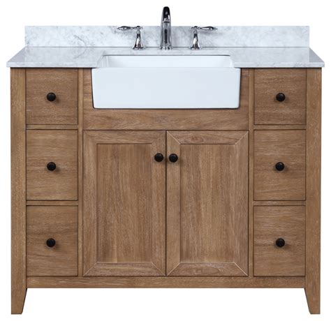 Sally 42 Bathroom Vanity Ash Brown Finish Farmhouse Bathroom