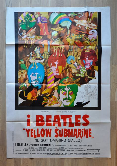 Heinz Edelmann The Beatles 1968 Original Movie Poster Yellow Submarine Apple Film Production Etsy