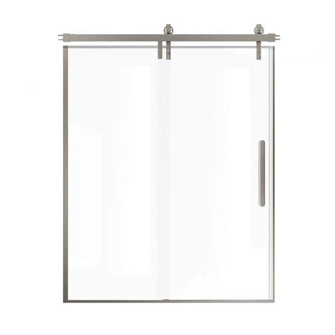 Vanityfus 60 In W X 76 In H Single Sliding Frameless Shower Door In