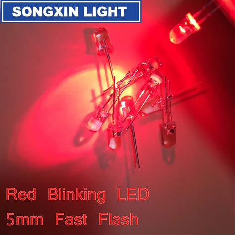 Pcs Mm Red Light Emitting Diode Automatic Flashing Led Flash