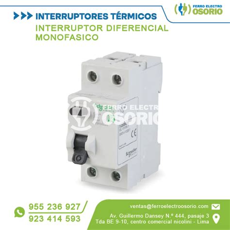 Interruptor Diferencial Monof Sico Ferroelectroosorio