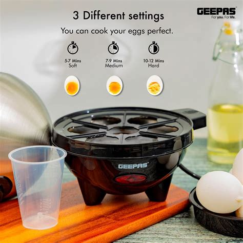 Londonspot Geepas 3 In 1 Egg Boiler Poacher 350w Electric Egg Cooker And Omelette Maker