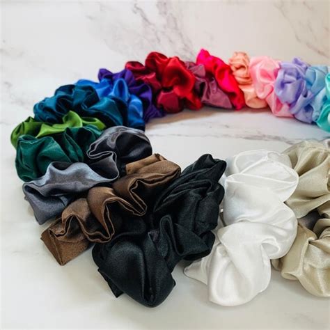 Silk Scrunchie Set Silk Satin Scrunchies Uk Silk Hair Tie Etsy