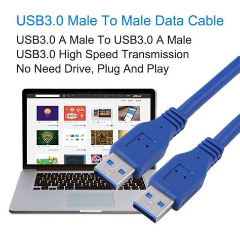 Usb 3 0 Type A Male To Type A Male Extension Data Sync Cord Cable Blue Sk I T Solutions