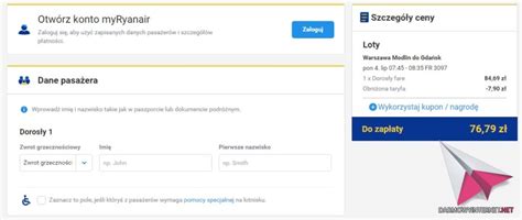 Rezerwacja biletów lotniczych i odprawa online w Ryanair