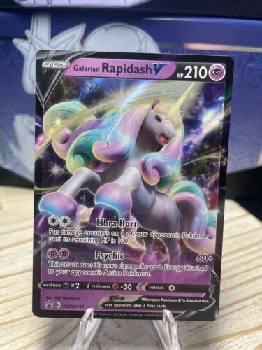 Galarian Rapidash V SWSH111 NM Full Art Promo Rare Pokemon Card Values