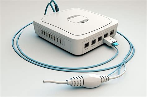 Premium AI Image | Network hub with a modem and cable attached