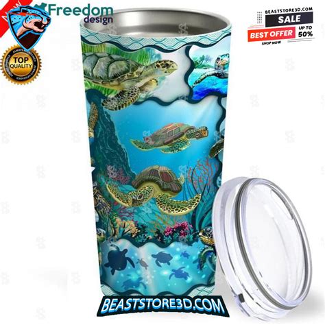 Hot Sale Sea Turtles And The Ocean Stainless Steel Tumbler Cup Oz