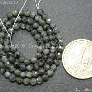 Faceted Natural Larvikite Labradorite Gemstones Round Ball Etsy