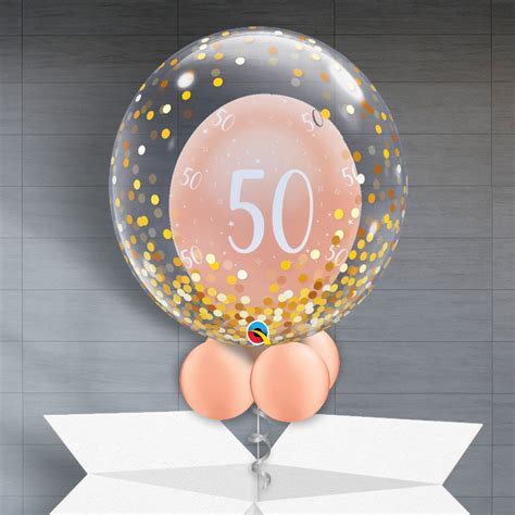 Personalised 50th Birthday Balloons Rose Gold Party Save Smile