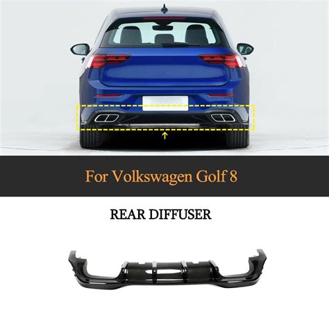 Carbon Fiber Rear Diffuser For Volkswagen Mk8 Golf R 2021 2022 Rear Diffuser Panel For Benz