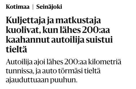 Hannu Oskala on Twitter Miksi autolla pitää Suomessa voida ajaa 200km