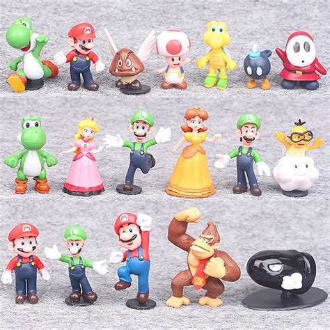 Buy Super Mario Mini Toys 3 6cm 18pcs Mario Bros Series Action Figures