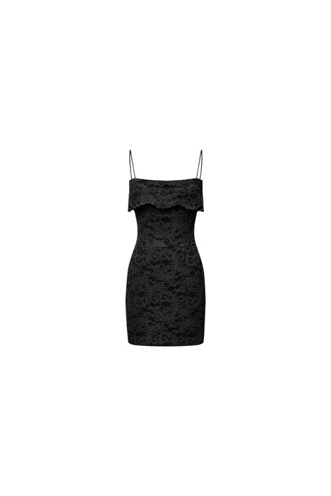 Off The Shoulder Lace Mini Dress Black 4n010 Rasario