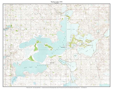 Waubay Lakes 1970 Custom Usgs Old Topo Map South Dakota Old Maps