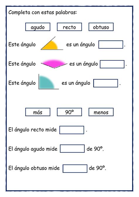 Tipos De Angulos Ficha Interactiva Tipos De Angulos Calculo De Images