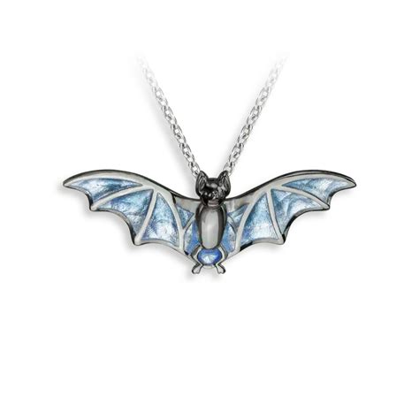 Nicole Barr Enamel Blue Bat Necklace Smyth Jewelers