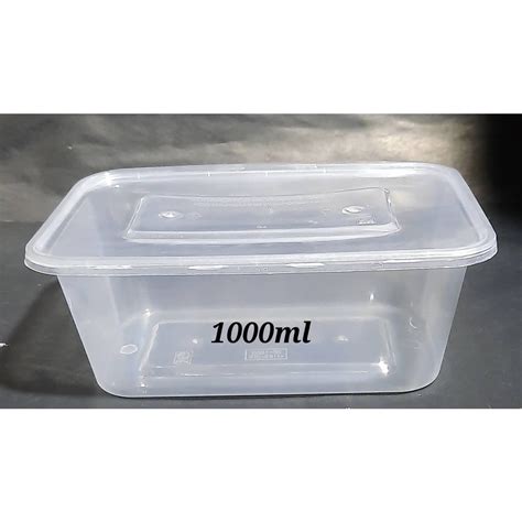 5pcs 10pcs Rectangle Microwavable Food Container Plastic Tub 500ml 750ml 1000ml