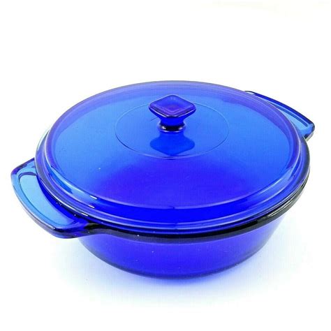 Anchor Hocking Cobalt Blue Glass 2 Qt Quart 9 Round Casserole Dish And Cover Lid Anchorhocking