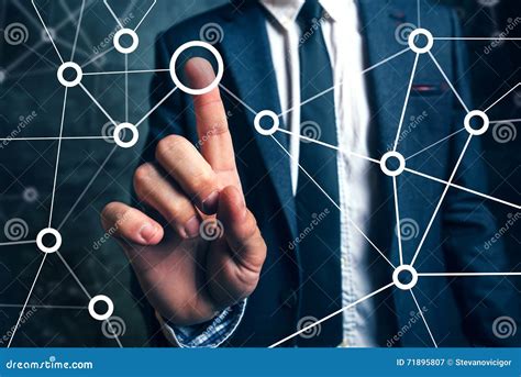 Businessman Connecting The Dots In Business Project Management Stock