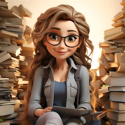 Premium Photo 3d Illustration Of A Girl With Glasses And A Backpack