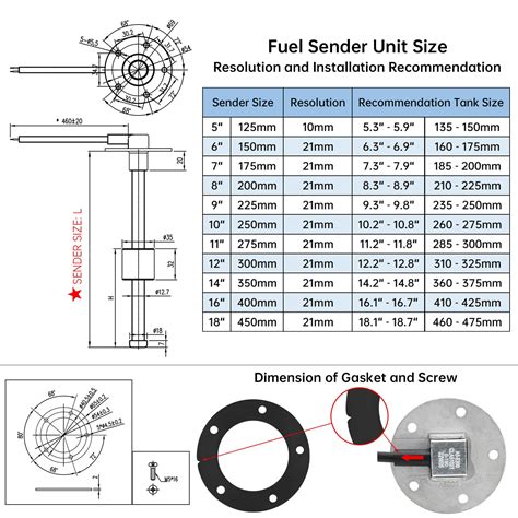 Snapklik ARTILAURA Marine Fuel Sending Unit Boat Fuel Tank Sender