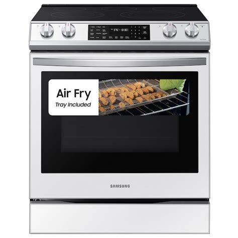 Samsung 30 In Glass Top 5 Burners 63 Cu Ft Self Cleaning Air Fry Slide In Smart Electric Range