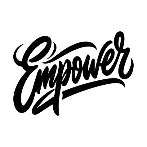 Premium Vector Empower Text Lettering Vector Black Handwritten Logo