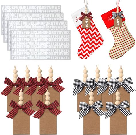 Amazon Pcs Christmas Stocking Name Tags With Sheets Adhesive